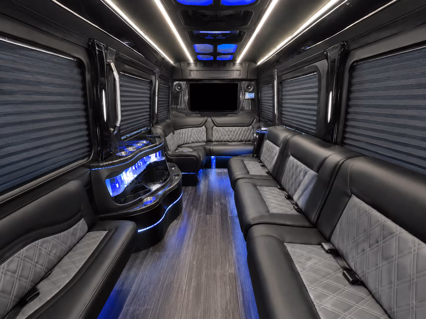 alhambra 40 passenger party bus interior